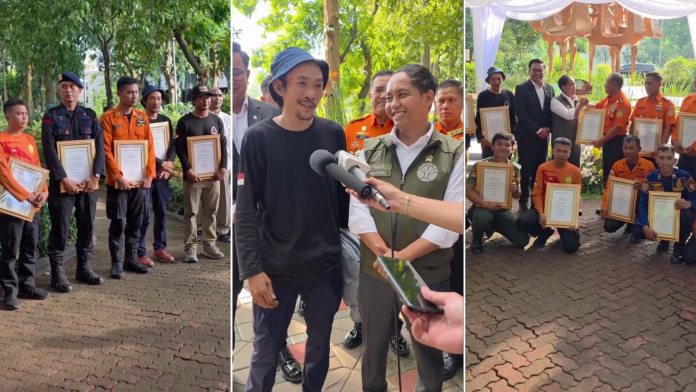 Menhut Raja Juli Beri Penghargaan Kepada Tim Evaku
