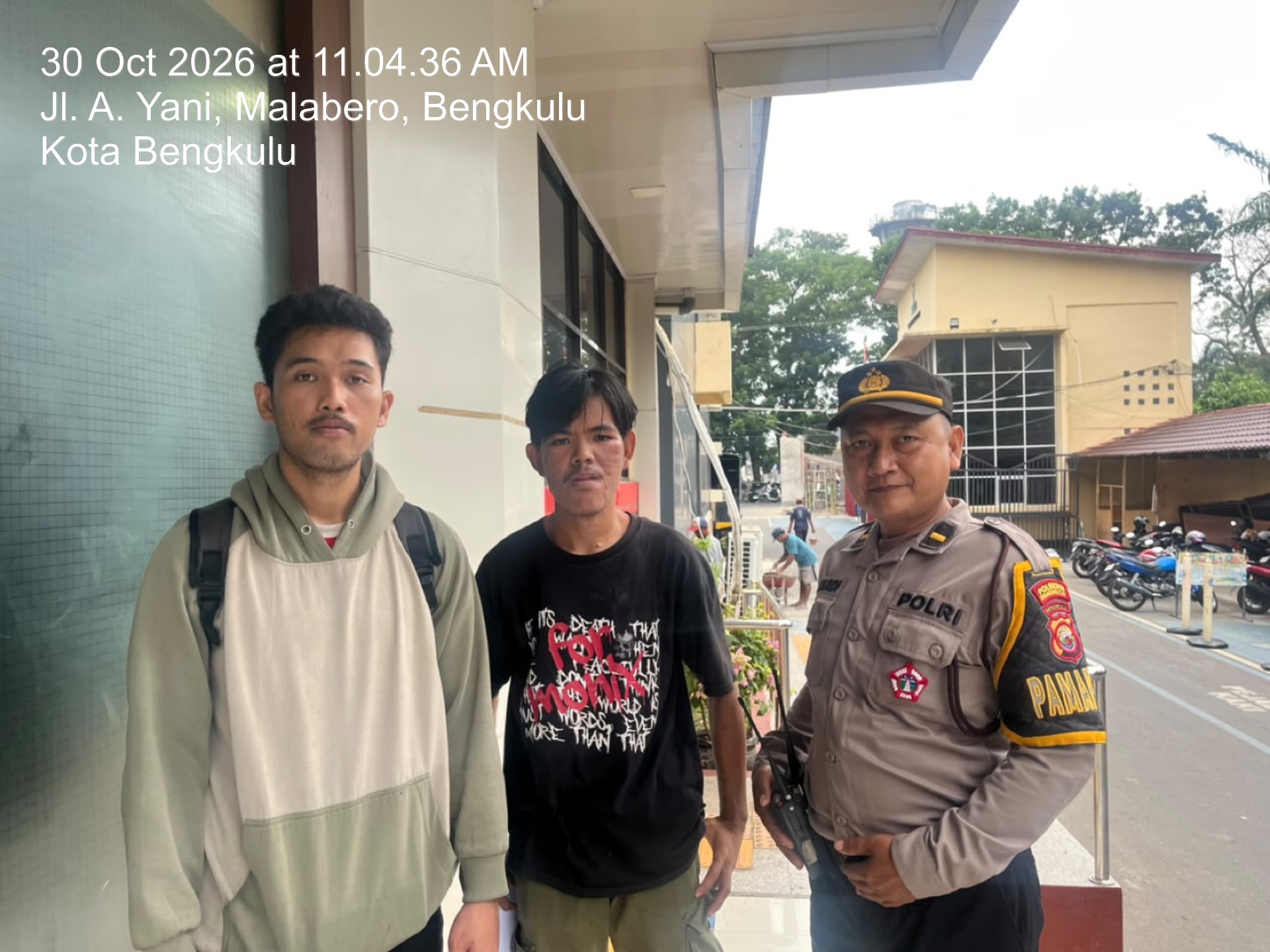 Terlantar, 2 Pemuda Datangi Polresta Bengkulu Minta Bantuan